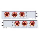 3-3/4" Bolt Pattern SS Spring Loaded Bar w/6X 4" 10 LED Lights -Red LED & Lens