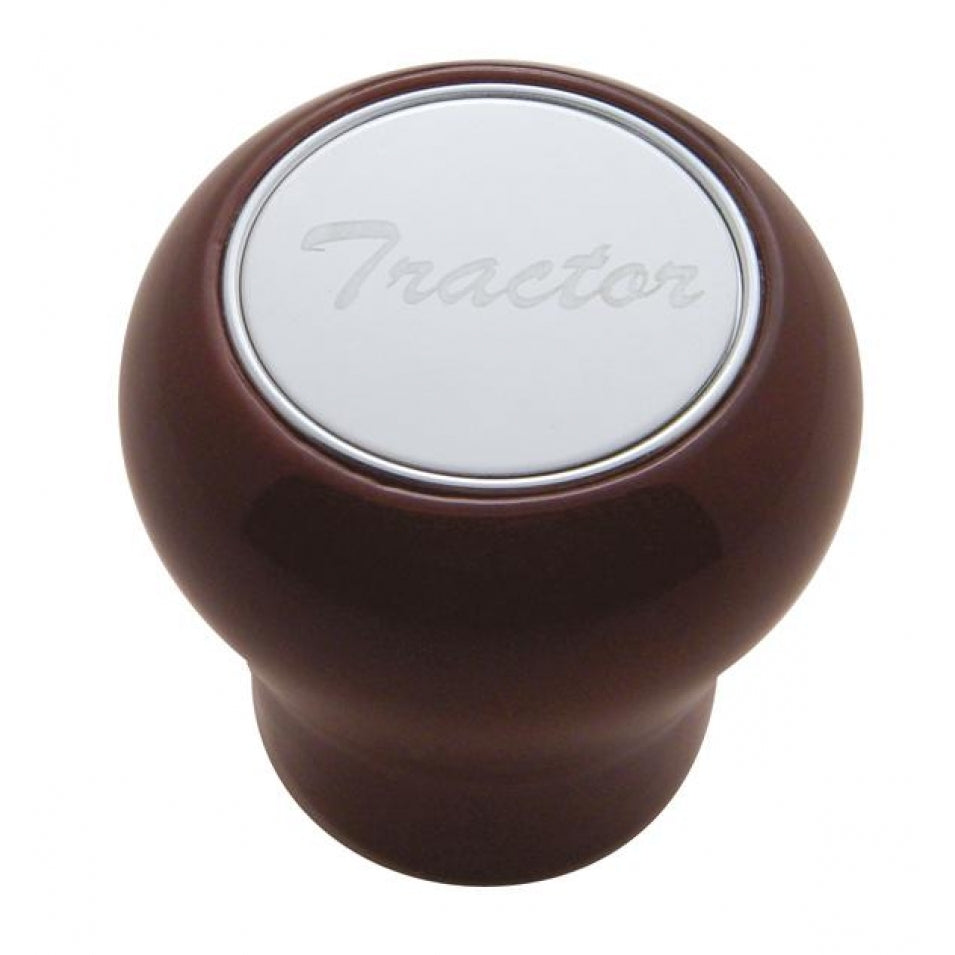Large Wood Air Valve Knob with Stainless Plaque