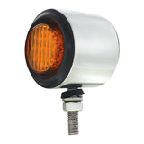 SS 2" Double Face Light w/9 LED 2" Beehive Lights -Amber & Red LED/Amber & Red Lens