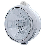 Chrome Guide 682-C Headlight H4 w/ White LED & Dual Mode LED Signal - Clear Lens