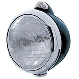 Black Guide 682-C Headlight H4 w/ White LED & Dual Mode LED Signal - Clear Lens