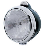 Black Guide 682-C Headlight H4 w/ White LED & Dual Mode LED Signal - Clear Lens