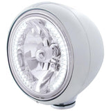 Stainless Steel Guide 682-C Style Headlight H4 Bulb w/ 34 White LED