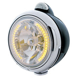 Black Guide 682-C Headlight H4 w/ White LED & Dual Mode LED Signal - Clear Lens