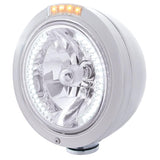 Stainless "Bullet" Classic Headlight & Dual Function Turn Signals