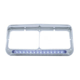 Sequential LED Rectangular Dual Headlight Bezel (Driver) - Amber LED/Clear Lens