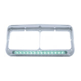 Sequential LED Rectangular Dual Headlight Bezel (Driver) - Amber LED/Clear Lens