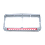 Sequential LED Rectangular Dual Headlight Bezel (Driver) - Amber LED/Clear Lens