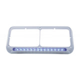 Sequential LED Rectangular Dual Headlight Bezel (Driver) - Amber LED/Clear Lens