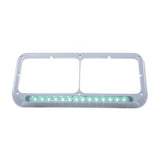 Sequential LED Rectangular Dual Headlight Bezel (Driver) - Amber LED/Clear Lens