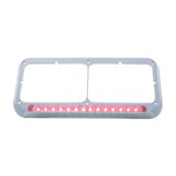 Sequential LED Rectangular Dual Headlight Bezel (Driver) - Amber LED/Clear Lens