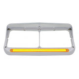 Sequential LED Rectangular Dual Headlight Bezel (Driver) - Amber LED/Clear Lens