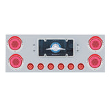 SS Rear Center Panel w/6X 21 LED 4" "GLO" Light & 6X 9 LED 2" "GLO" Light & Bezel-Red LED/Clear Lens
