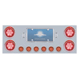 SS Rear Center Panel w/6X 21 LED 4" "GLO" Light & 6X 9 LED 2" "GLO" Light & Bezel-Red LED/Clear Lens