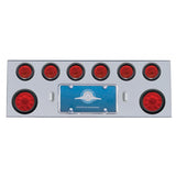 SS Rear Center Panel w/4X 10 LED 4" Lights & 6X 9 LED 2" Lights & Visors -Red LED & Lens