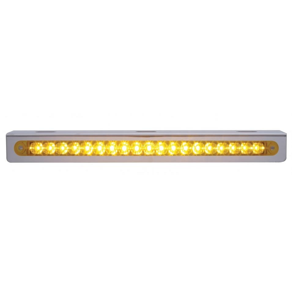 12 3/4" Stainless Light Bracket w/ 19 LED 12" Light Bar - Red LED/Clear Lens