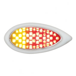 51 LED Duo "Teardrop" Auxiliary/Utility Light w/ Bezel - Red + Amber LED/Clear Lens