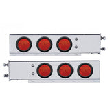 3-3/4" Bolt Pattern SS Spring Loaded Bar w/6X 4" 10 LED Lights -Red LED & Lens