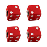 Red Dice Valve Caps W/ White Dots (4 Pack)