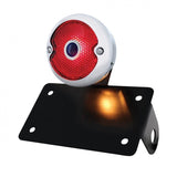 Tail Light w/ Red Glass Lens w/ Black Bobber Style Horizontal Bracket