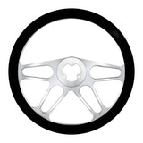 CHROME ALUMINUM 18" STEERING WHEEL