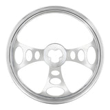 CHROME ALUMINUM 18" STEERING WHEEL