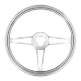 CHROME ALUMINUM 18" STEERING WHEEL