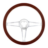 CHROME ALUMINUM 18" STEERING WHEEL