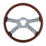 18" Chrome Steering Wheel with Skull Accent