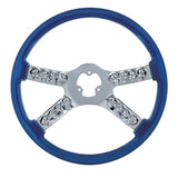 18" Chrome Steering Wheel with Skull Accent