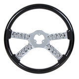 18" Chrome Steering Wheel with Skull Accent